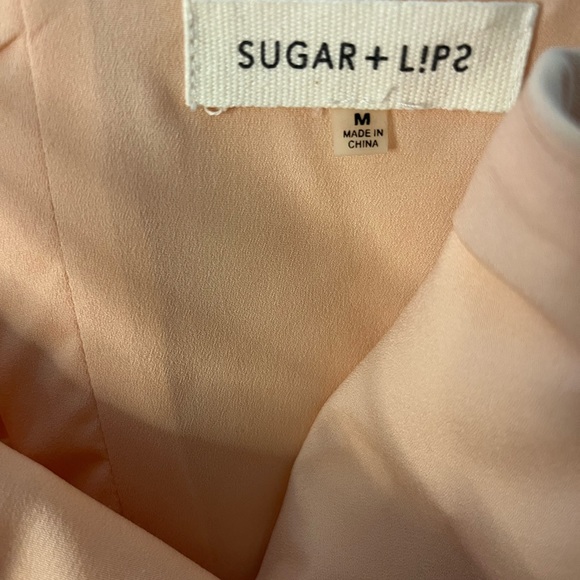 SUGAR LIPS THE MAYTE  BLUSH SPAGHETTI STRAP LASER CUT DRESS - Picture 4 of 15